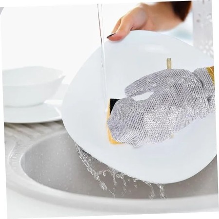 3 Pc Dishwashing Glove Waterproof Steel Wire Dishes Washing Gloves for Kitchen
