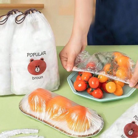 100 Pcs - Food Cover Bag - Elastic Material